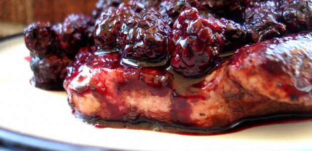 Blackberry Glazed Grilled Pork Chops