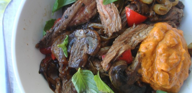 #htmlcaption_2498 Steak Hash with Red Pepper Avocado Spread