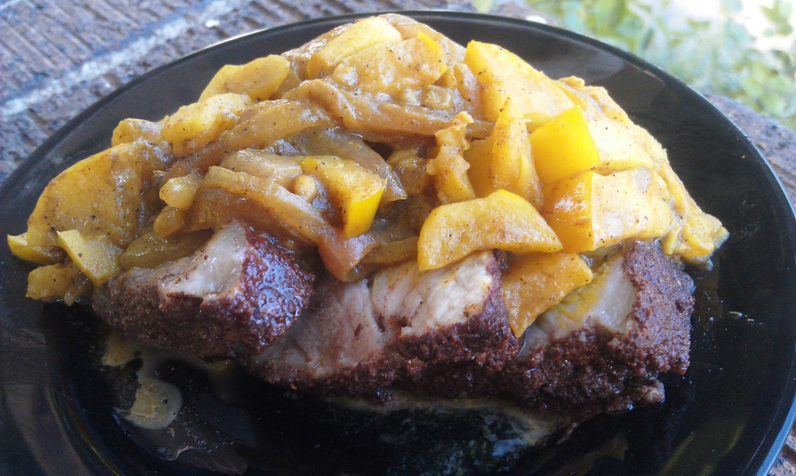 Pork Chops with Chunky Sweet Curried Sauce PaleOMG