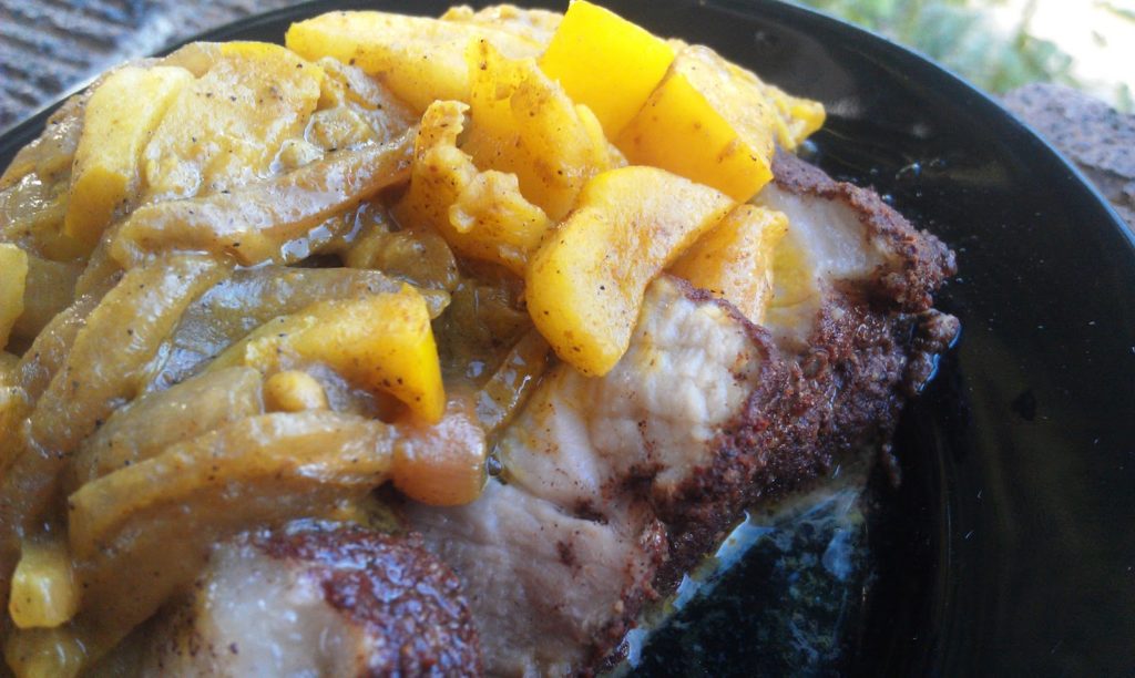 Pork Chops with Chunky Sweet Curried Sauce PaleOMG