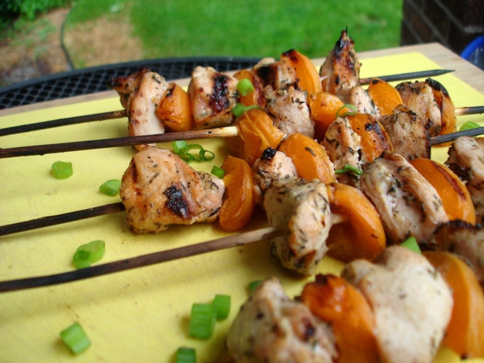 Rabbit and Apricot Kabobs