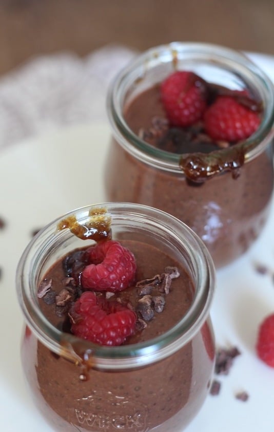 Salted Caramel Chocolate Raspberry Chia Pudding Paleomg