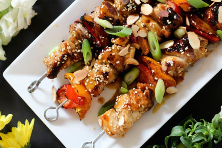 Orange Glazed Chicken Kabobs PaleOMG