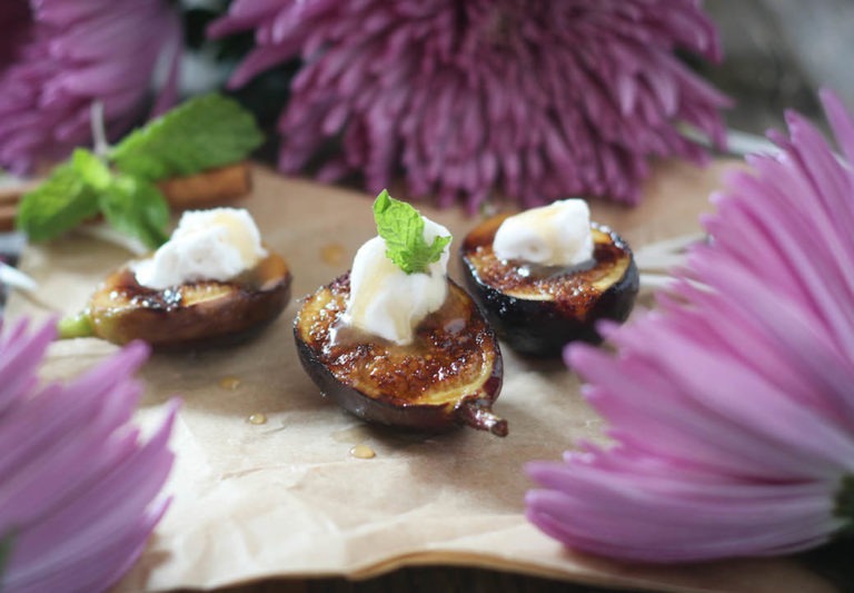 Grilled Figs with Coconut Whipped Cream & Apple Cider Caramel PaleOMG