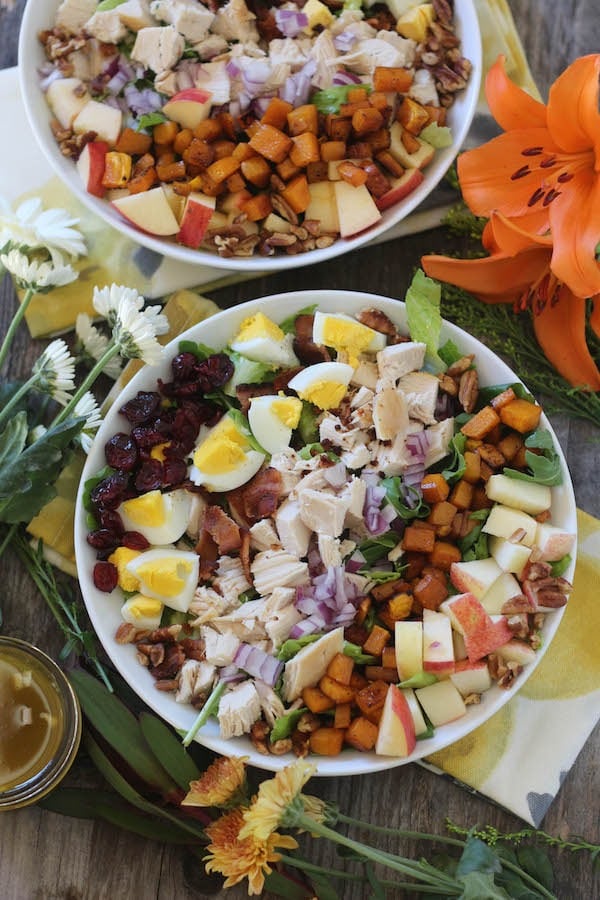 Fall Mason Jar Salad with Maple Cider Vinaigrette - Detoxinista