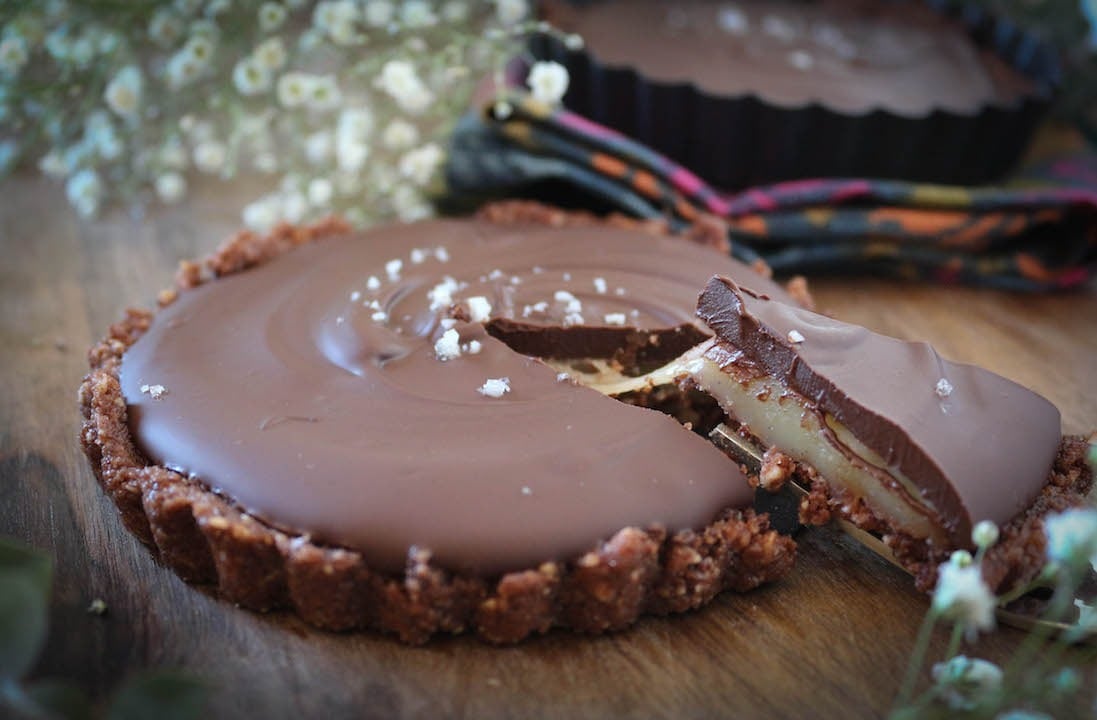 Salted Caramel Chocolate Tart (Gluten Free!) - A Spicy Perspective