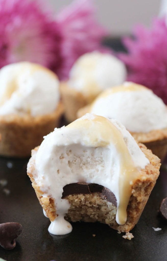 Salted Caramel Cookie Ice Cream Cups PaleOMG