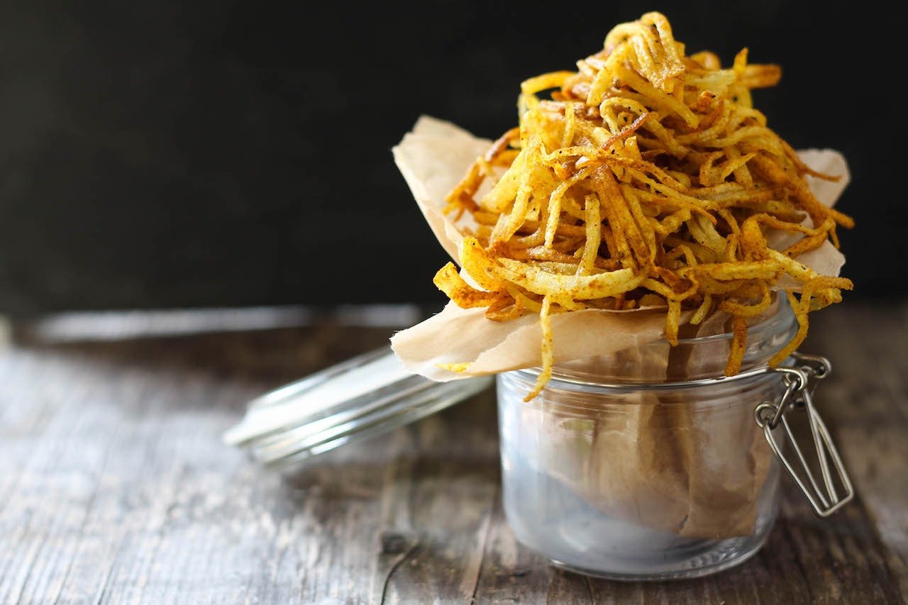 Sweet Potato Shoestring Fries - Grumpy's Honeybunch