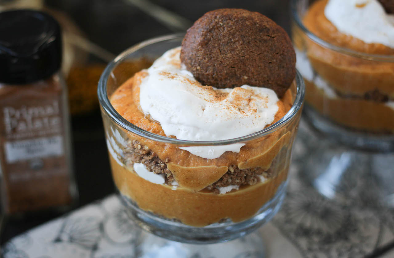 Thanksgiving NoBake Pumpkin Pie Gingerbread Trifles PaleOMG