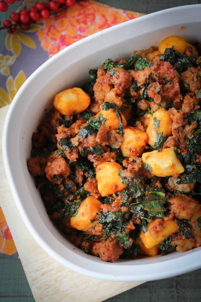 Italian Spicy Sausage & Kale Gnocchi Casserole PaleOMG