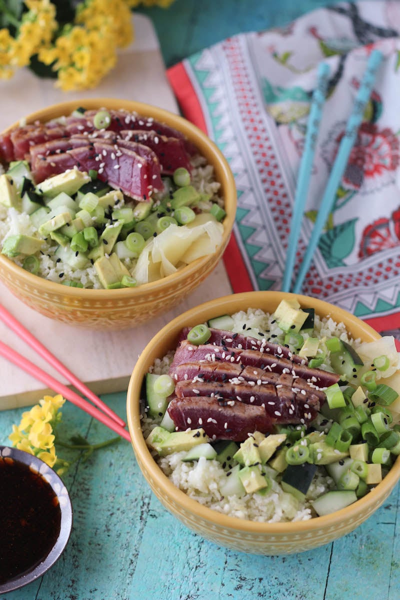 Seared Ahi Tuna Sushi Bowls PaleOMG