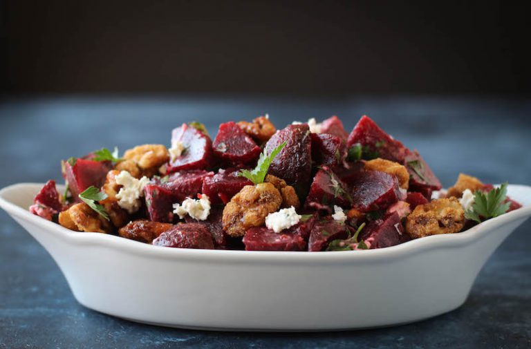 Creamy Beet Salad with Candied Walnuts PaleOMG