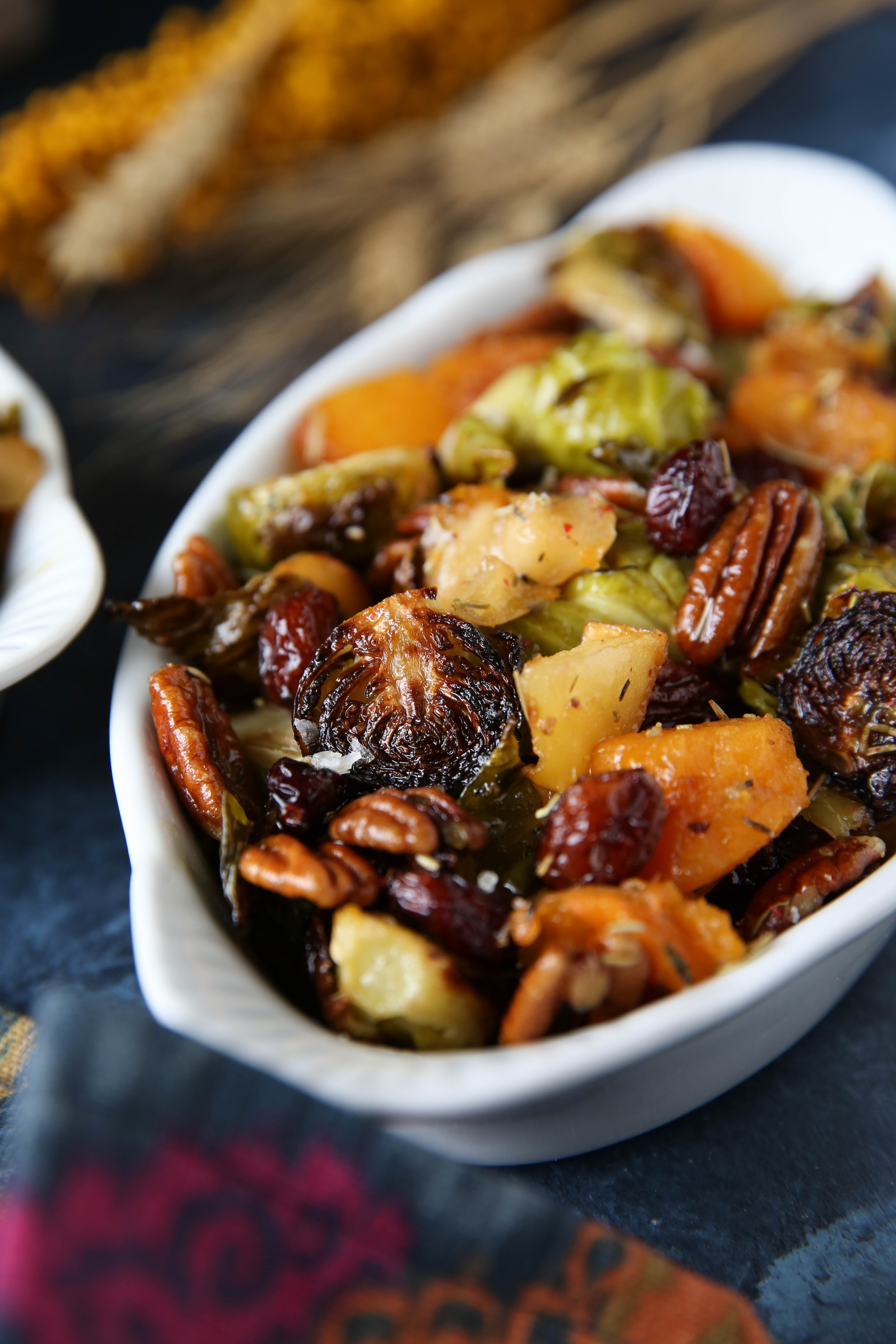 Thanksgiving Maple Roasted Brussels Sprouts & Butternut Squash - PaleOMG