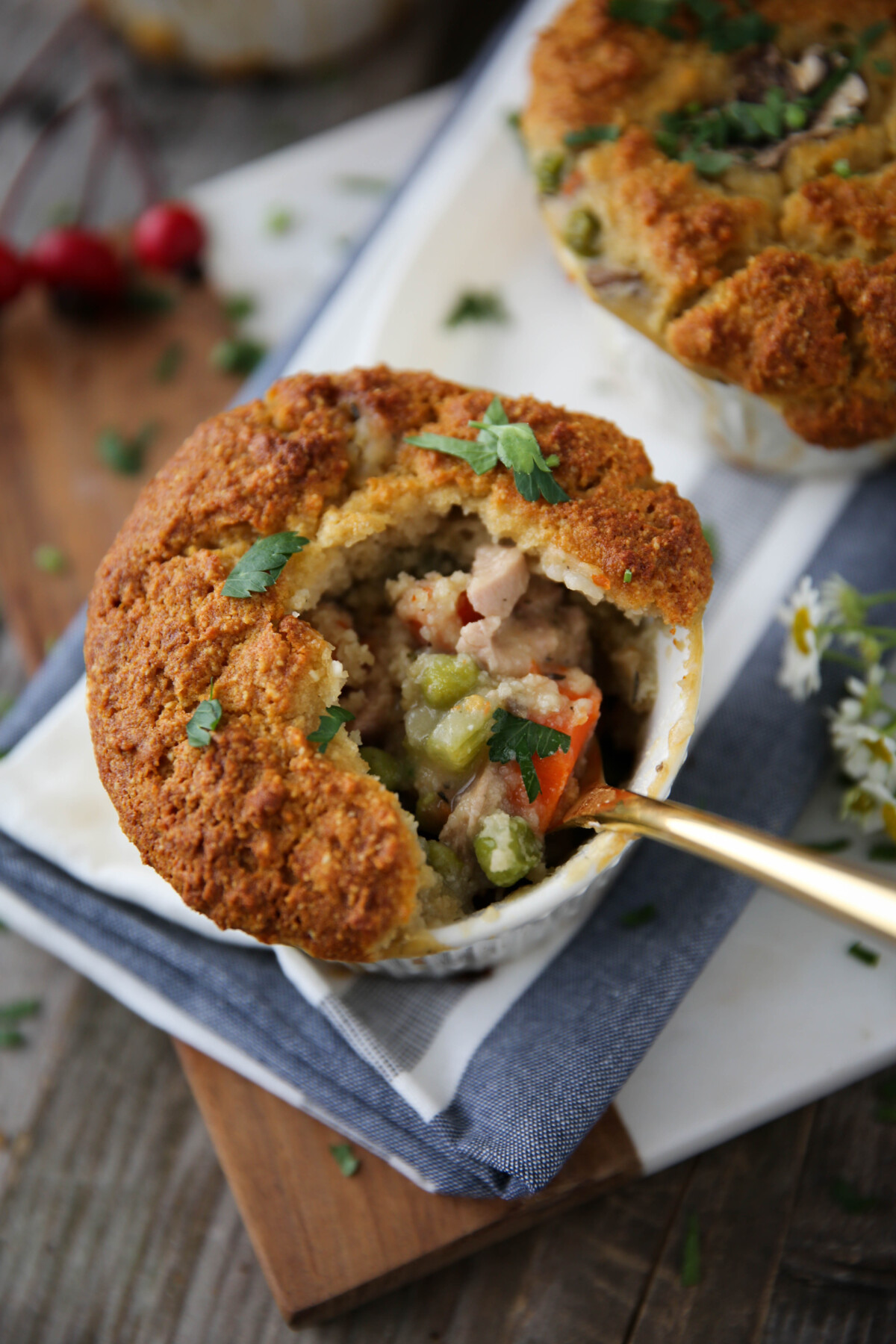 Thanksgiving Leftovers Cornbread Turkey Pot Pies PaleOMG