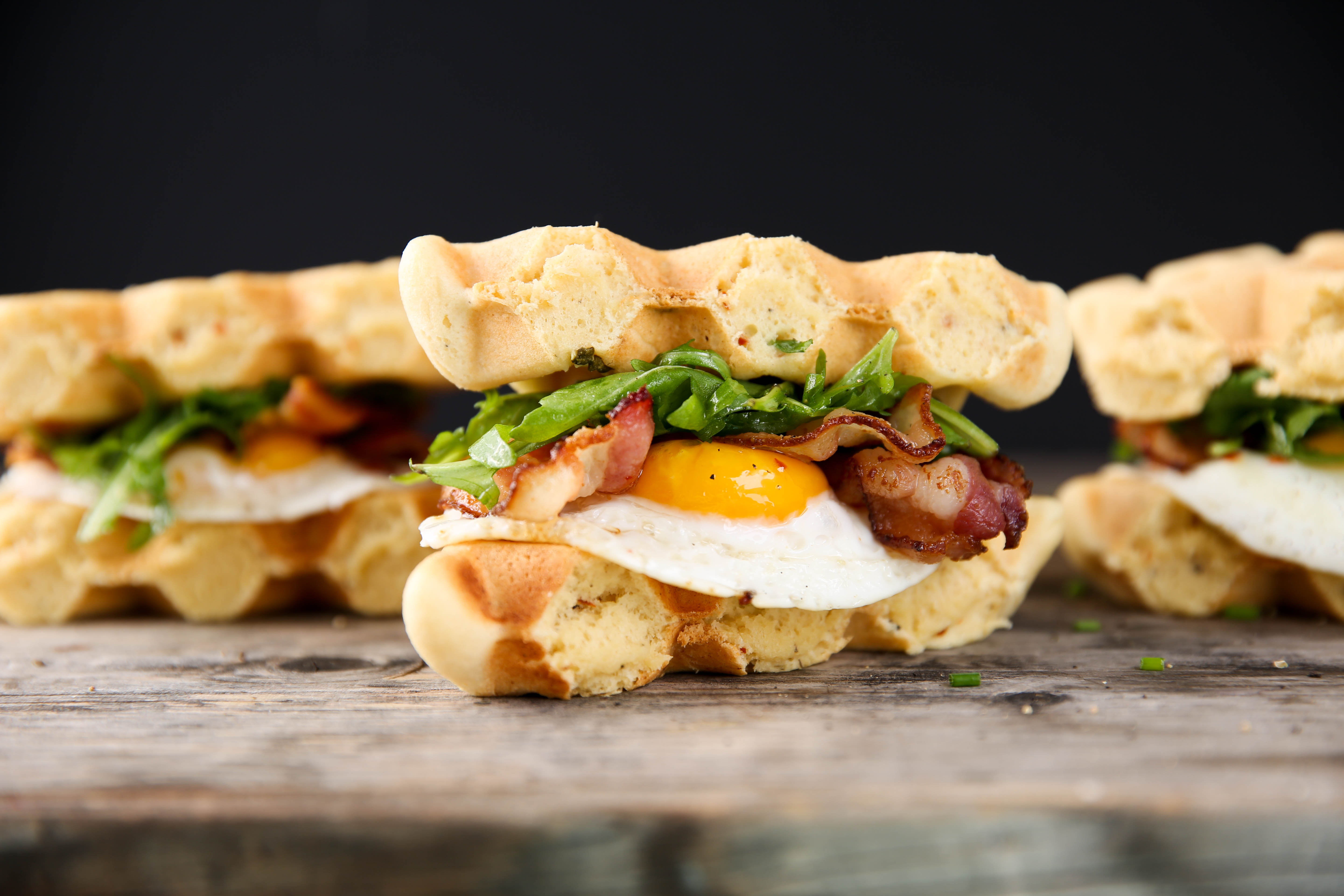 Bacon & Egg Breakfast Waffle Sandwiches PaleOMG Paleo Recipes