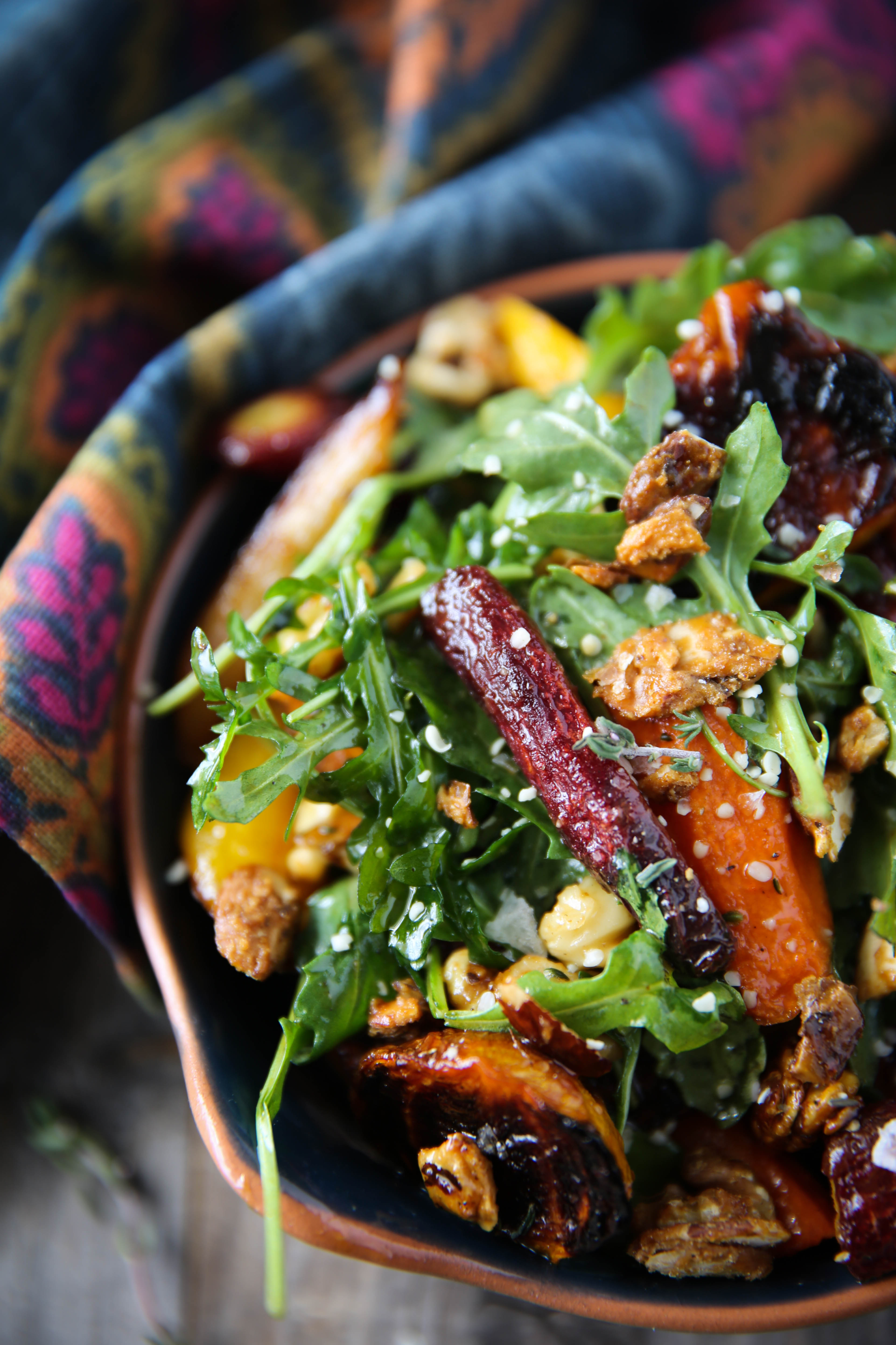 Roasted Beet & Carrot Salad with Honey Thyme Vinaigrette (+ Steamboat 