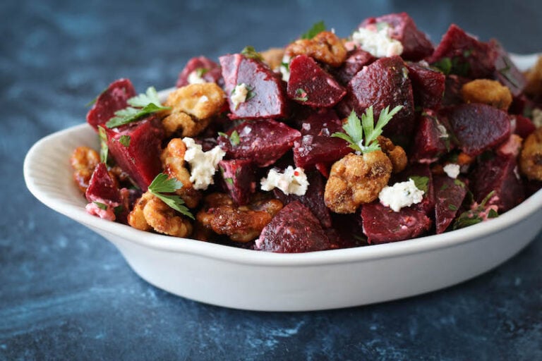 Roasted Beet & Carrot Salad with Honey Thyme Vinaigrette PaleOMG