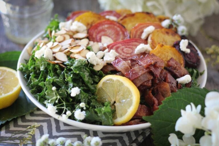 Roasted Beet & Carrot Salad with Honey Thyme Vinaigrette PaleOMG