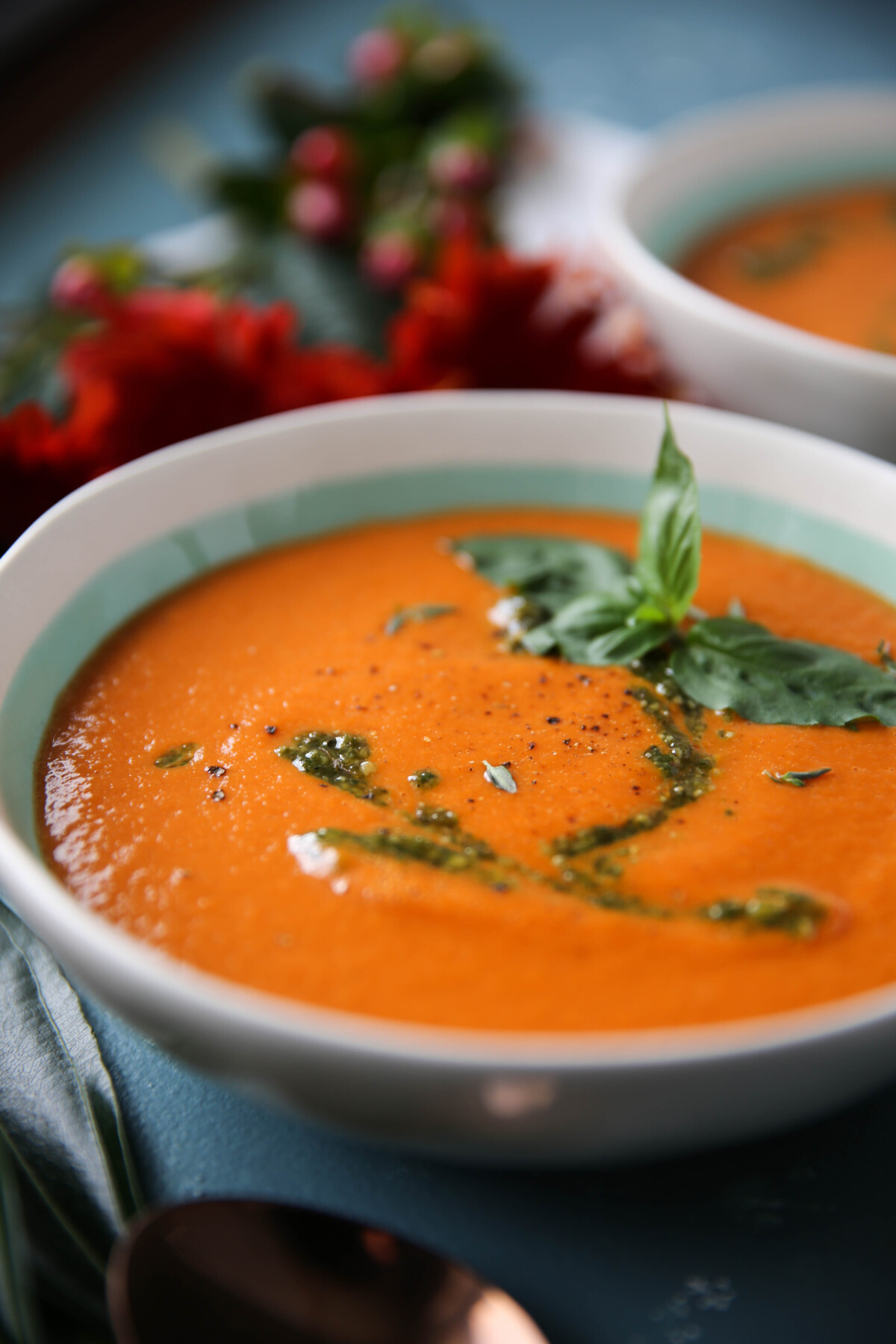 Instant Pot Creamy Tomato Pesto Soup PaleOMG