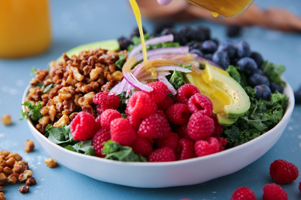 Triple Berry Kale Salad - PaleOMG