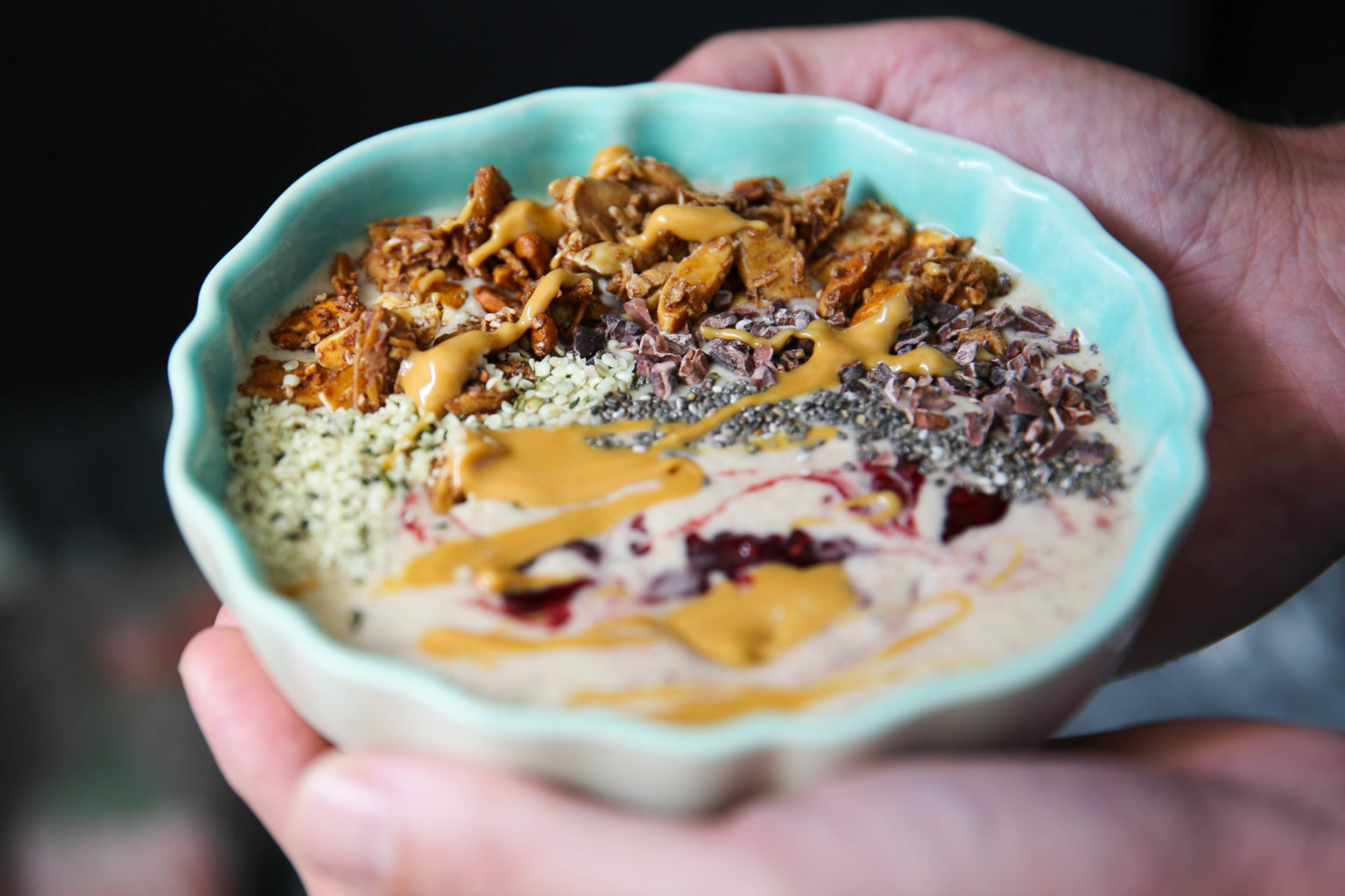 Peanut Butter & Jelly Smoothie Bowl PaleOMG