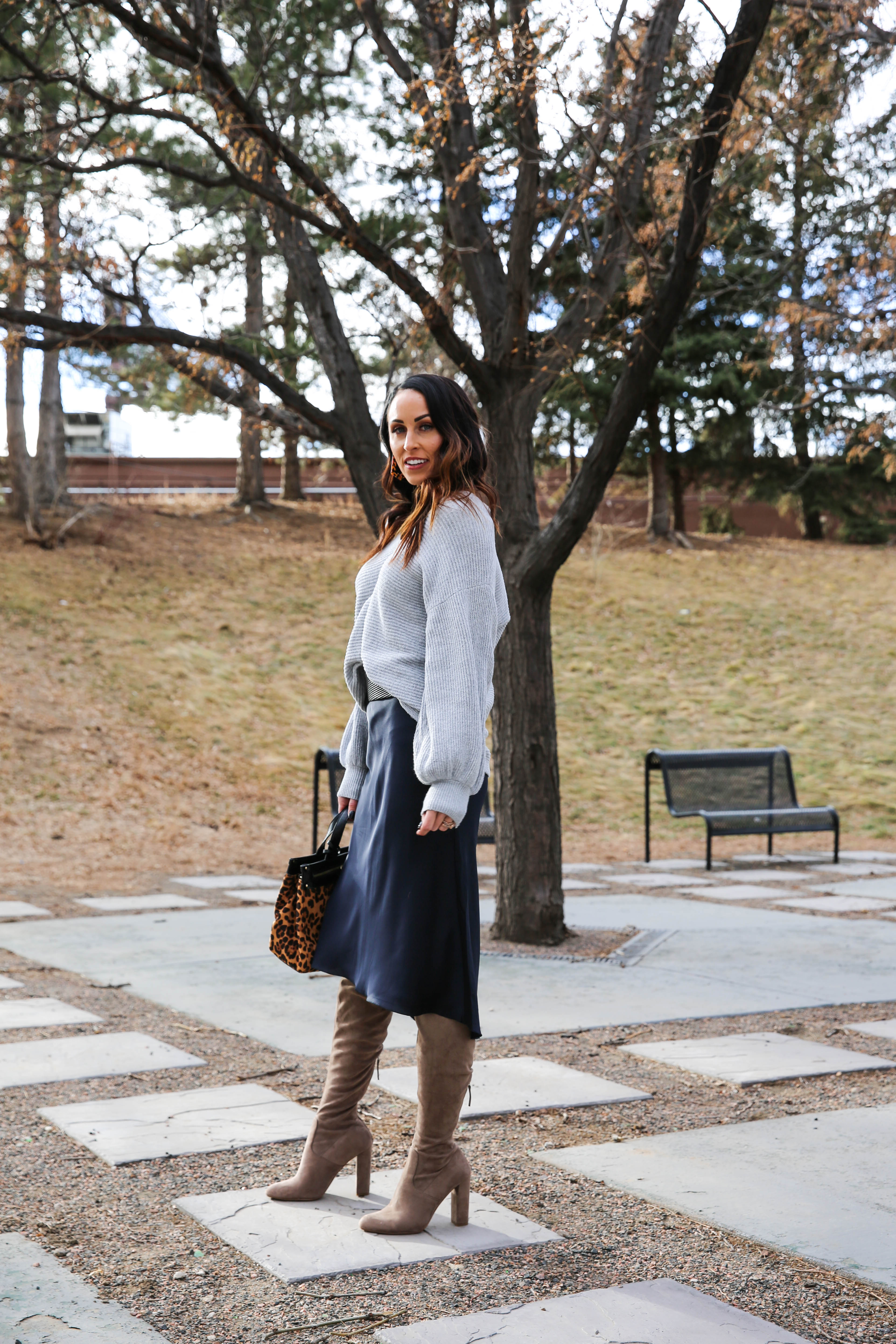 How to Style a Slip Skirt with Boots for Winter