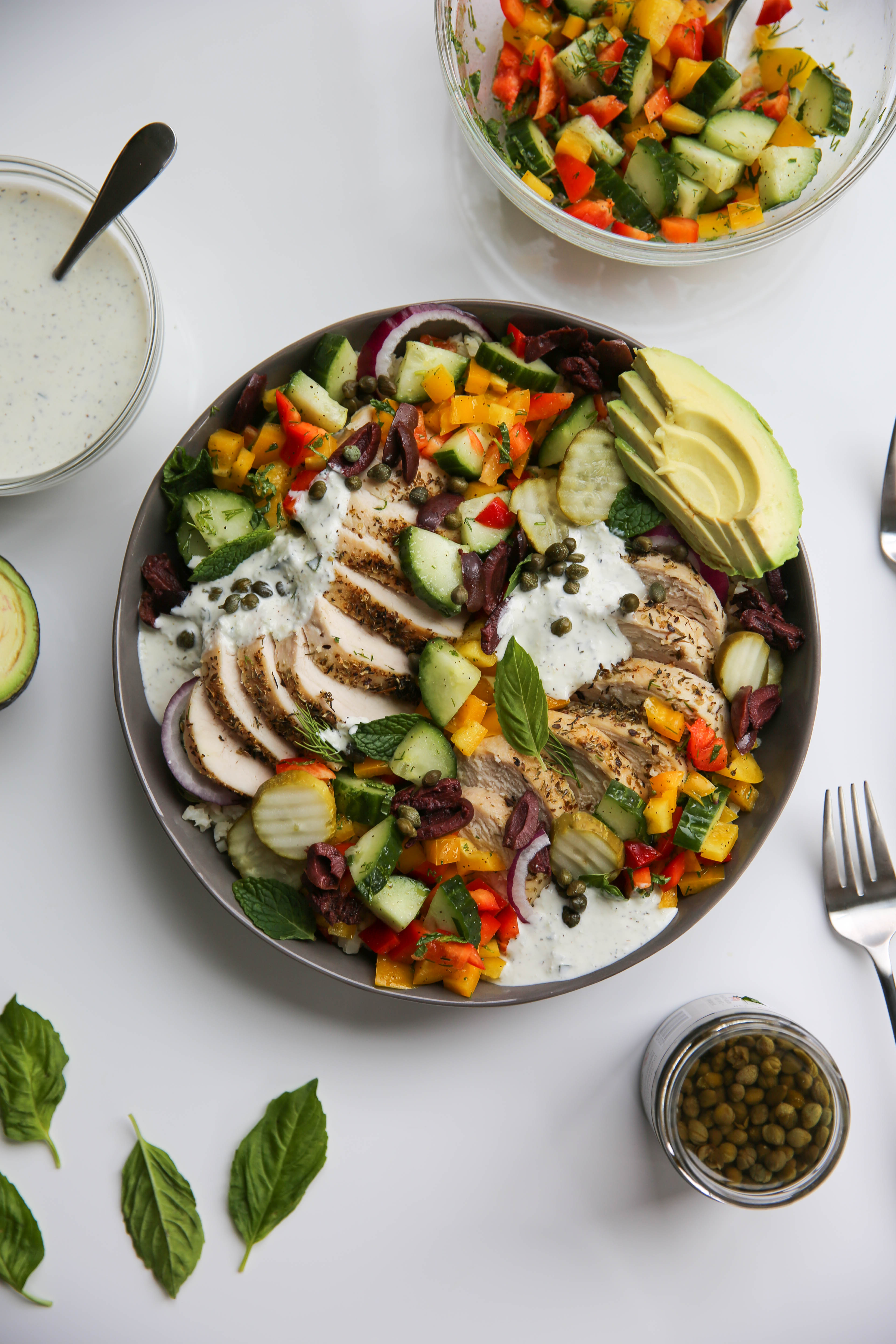 Greek Chicken Power Bowls - Creme De La Crumb