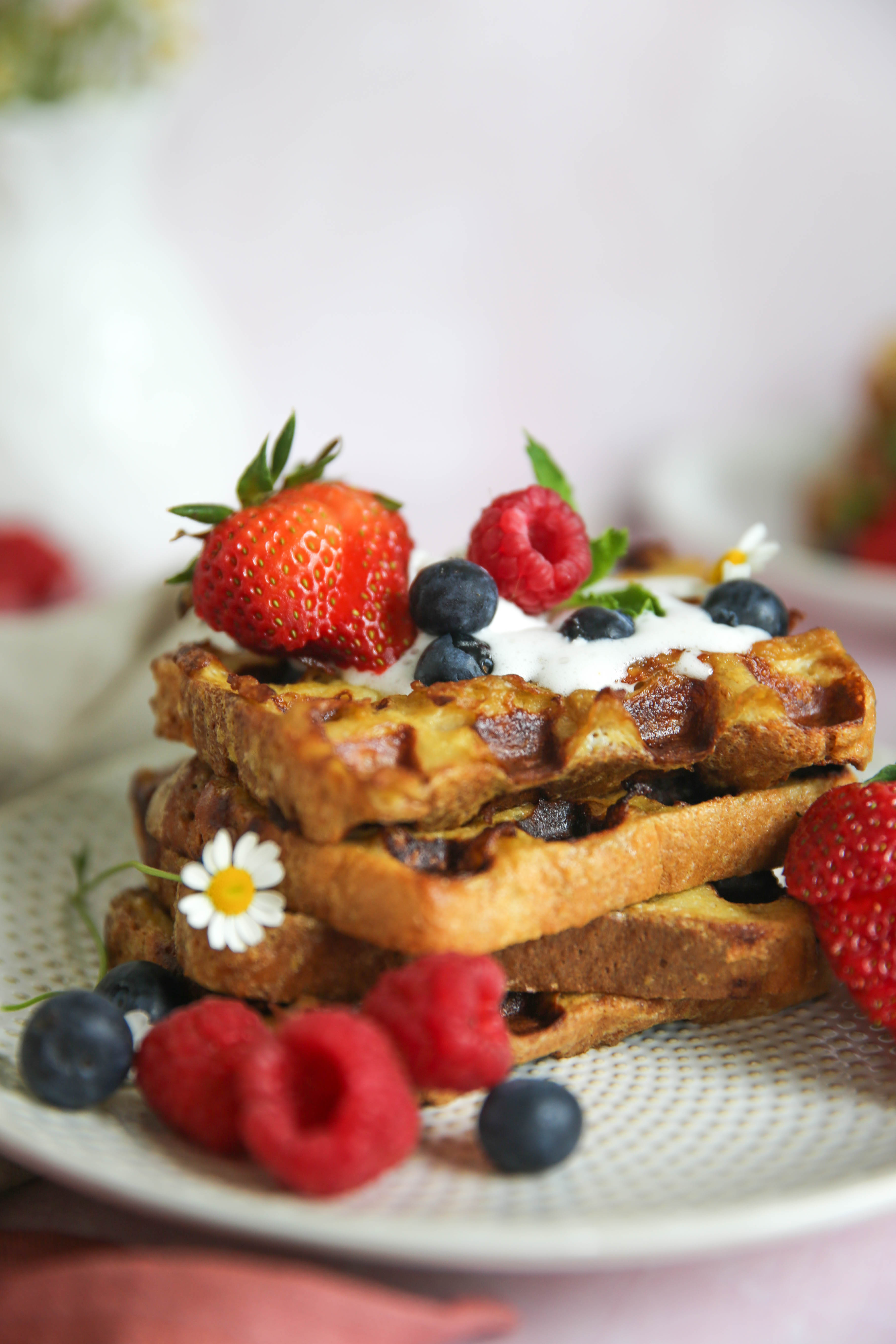 Sweet or savoury french toast waffles - Just Ella Bella