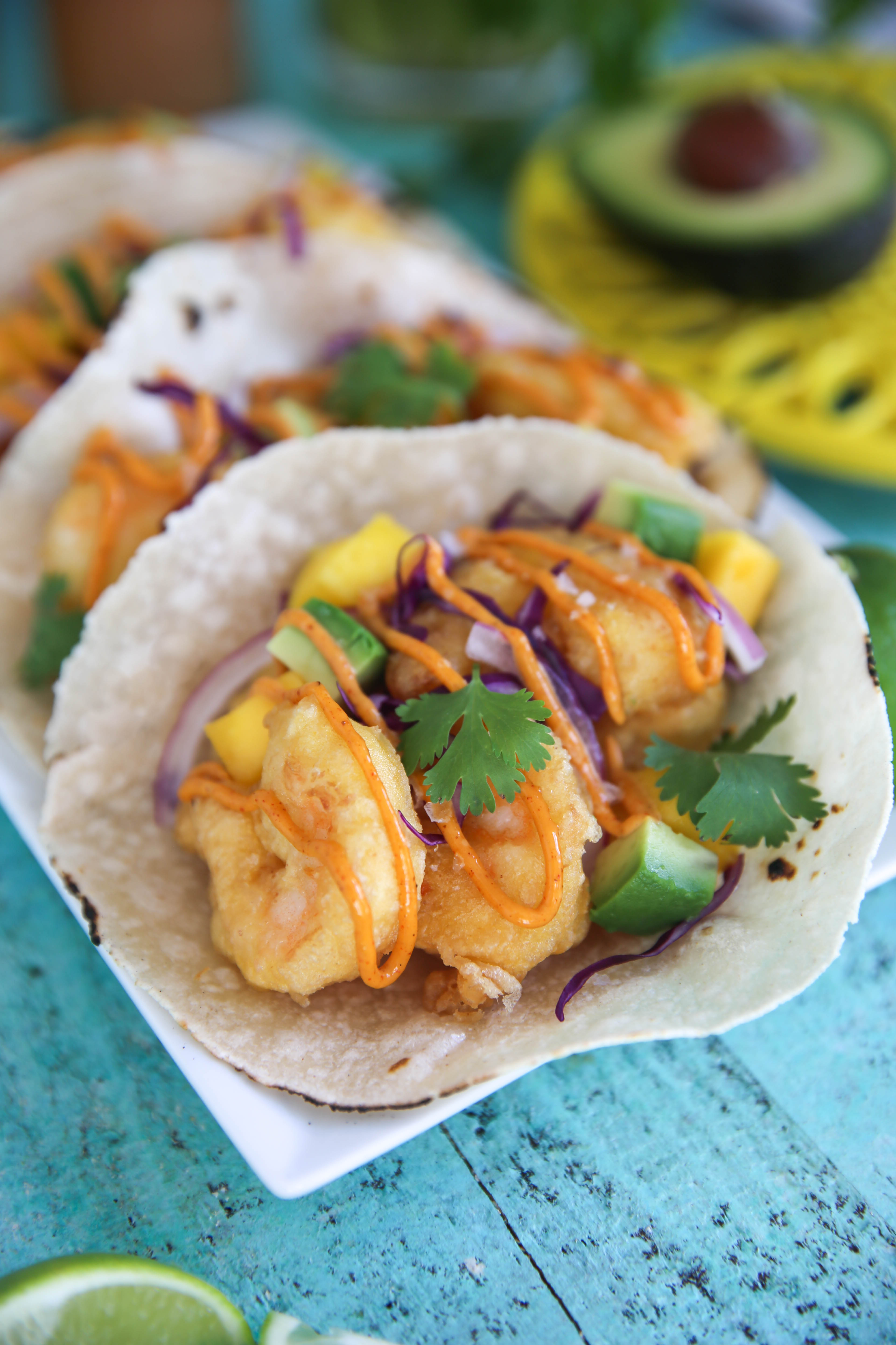 Paleomg Battered Shrimp Tacos