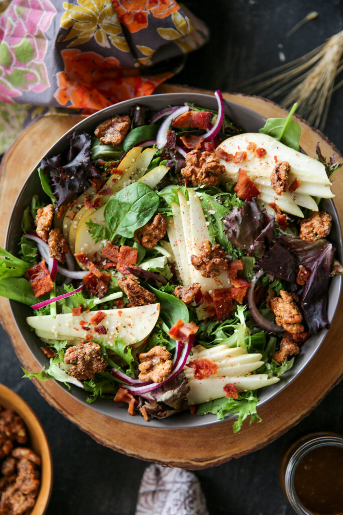 Candied Walnut Pear Salad PaleOMG