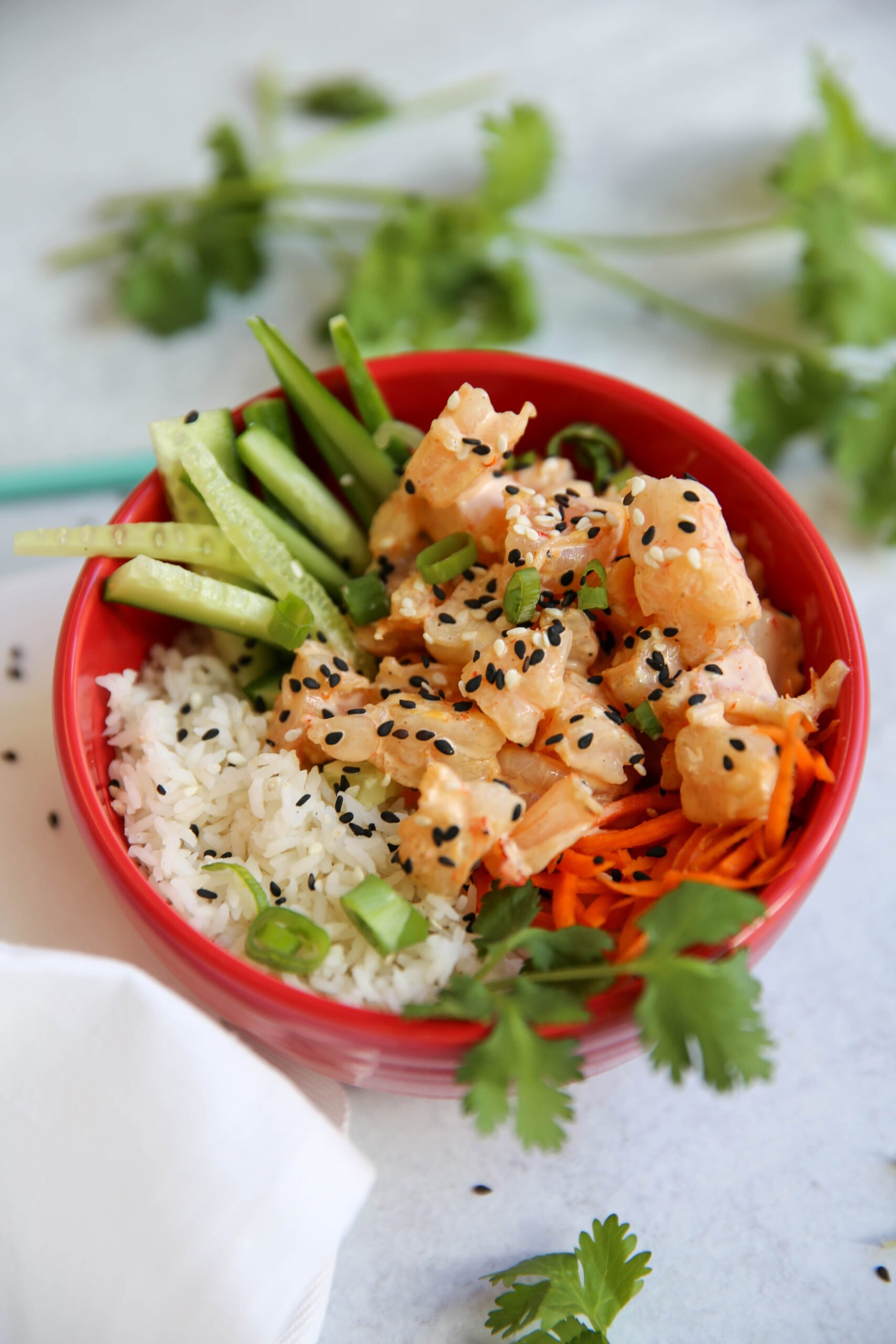 Easy Shrimp Poke Bowl - The Perfect Tide