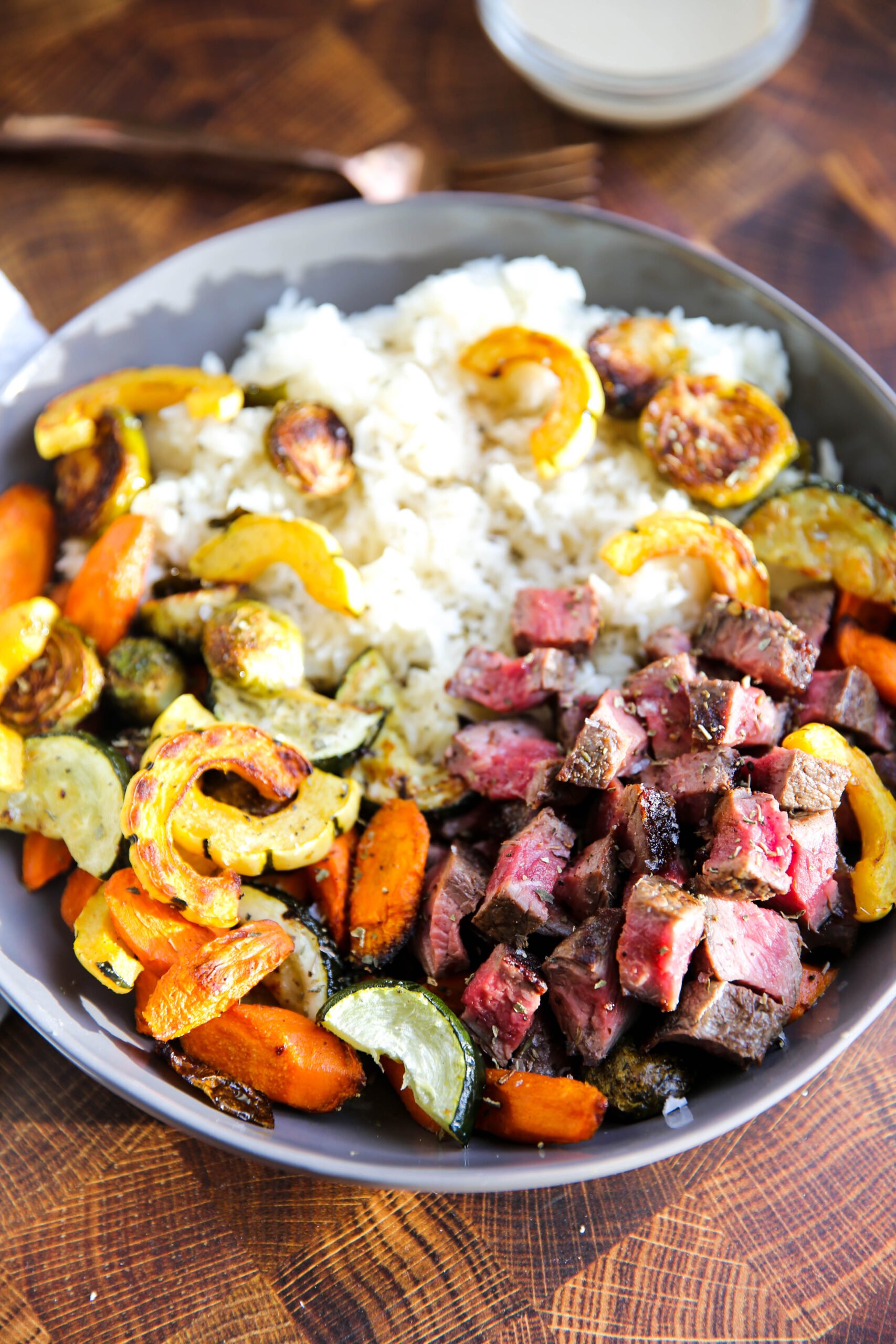 PaleOMG Grain & Winter Veggie Steak Bowls