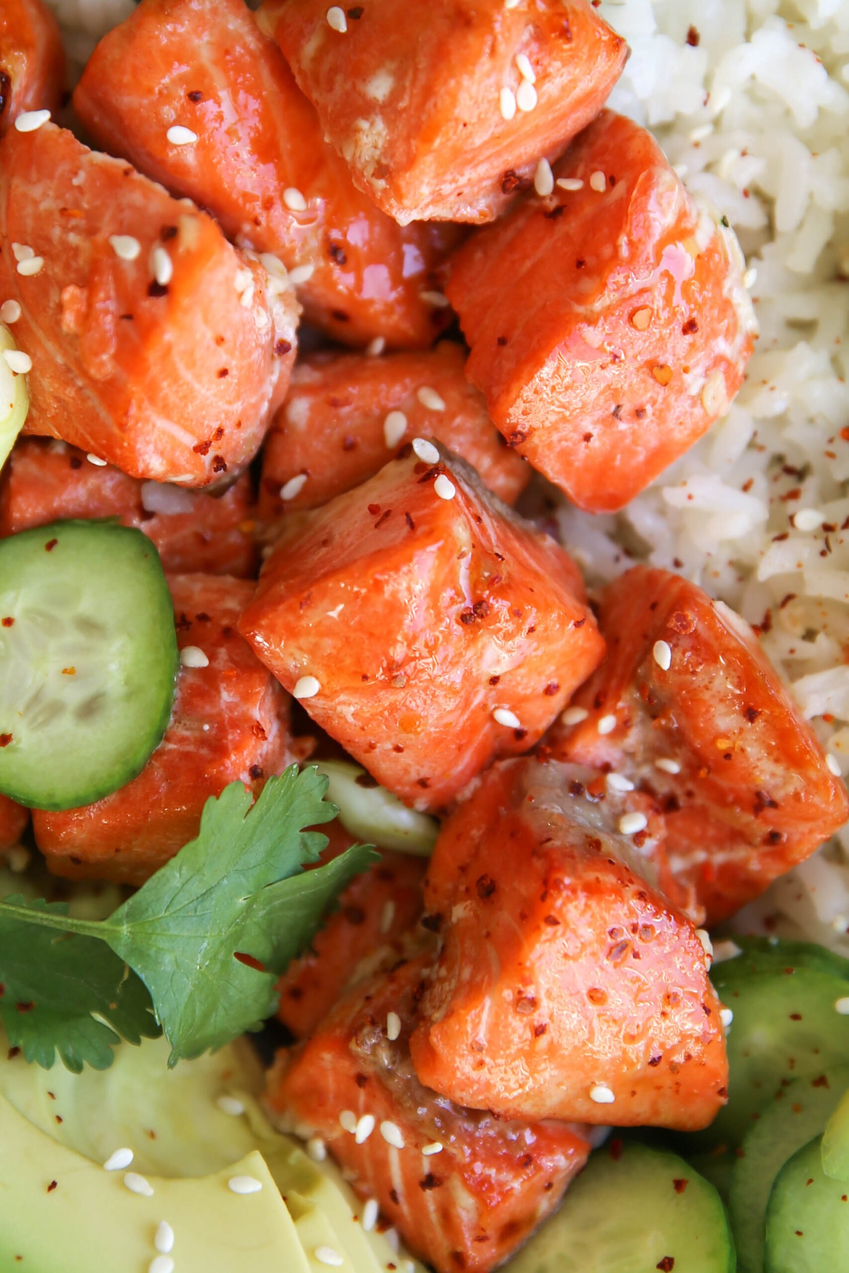 Air Fryer Everything Bagel Salmon Bowls - Hungry Happens